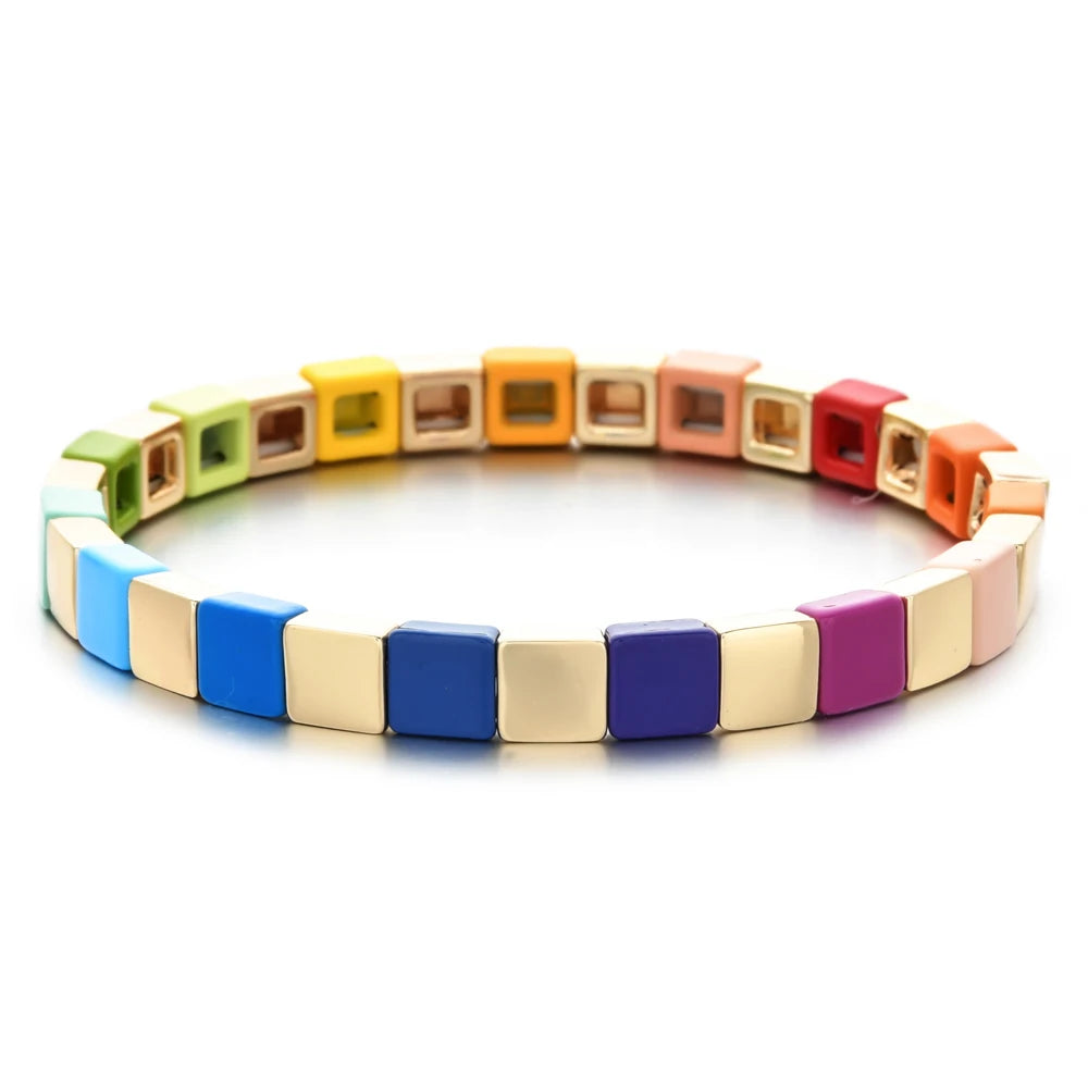 Bracelet bohème arc-en-ciel coloré pour femme