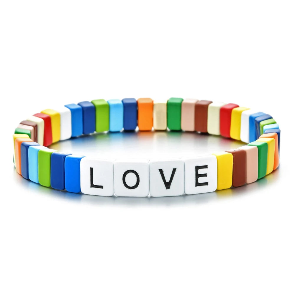 Bracelet bohème arc-en-ciel coloré pour femme