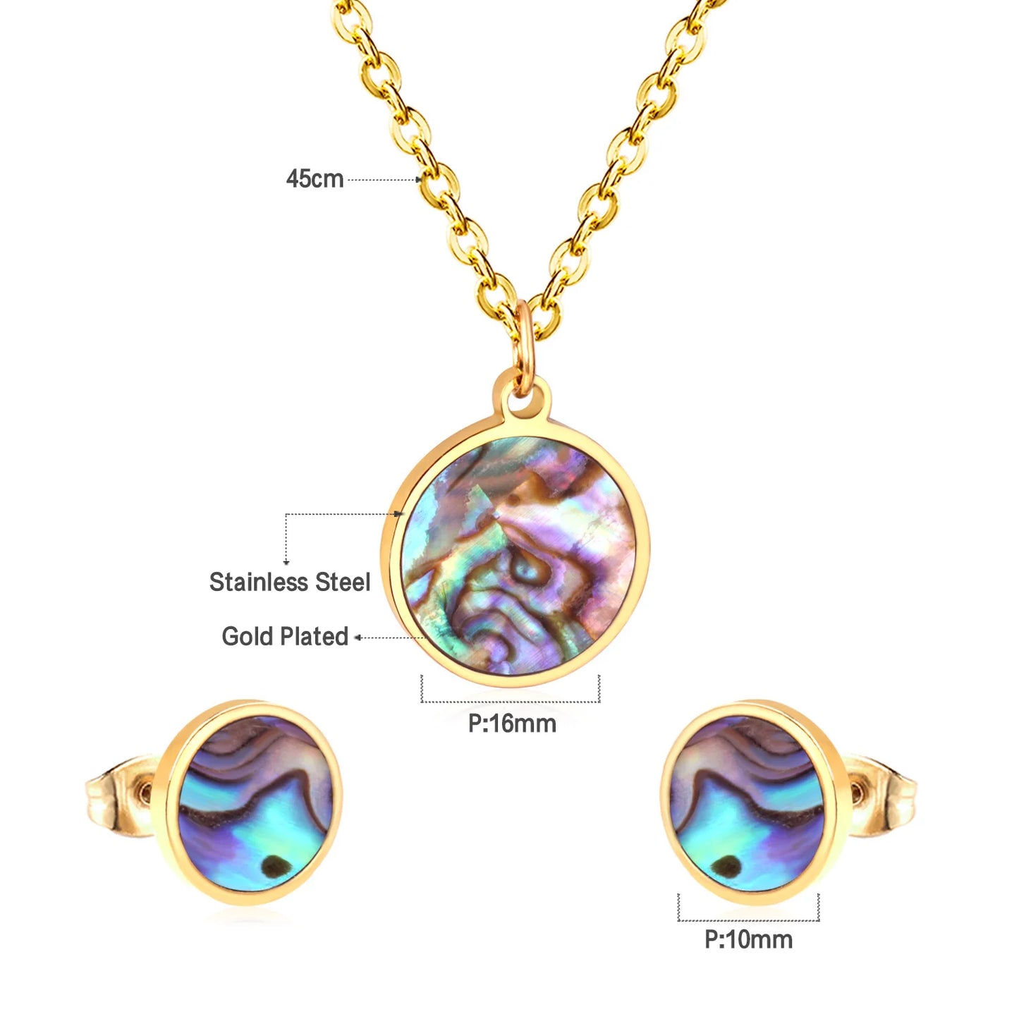LUXUSTEEL- Collier Pendentif Rond pour Femme et Fille