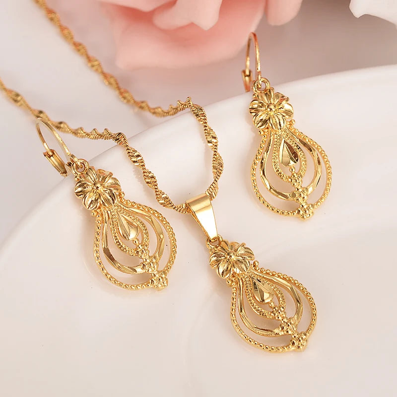 Ensemble de bijoux fleur éthiopien Dubaï Inde