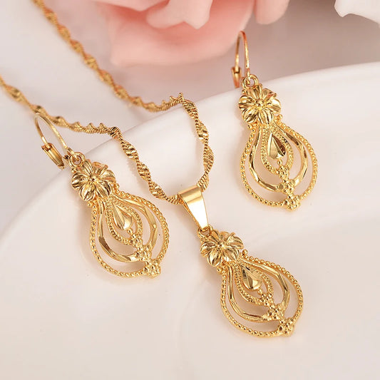 Ensemble de bijoux fleur éthiopien Dubaï Inde