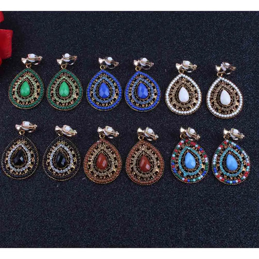 Boucles d'oreilles à clip en cristal sans piercing
