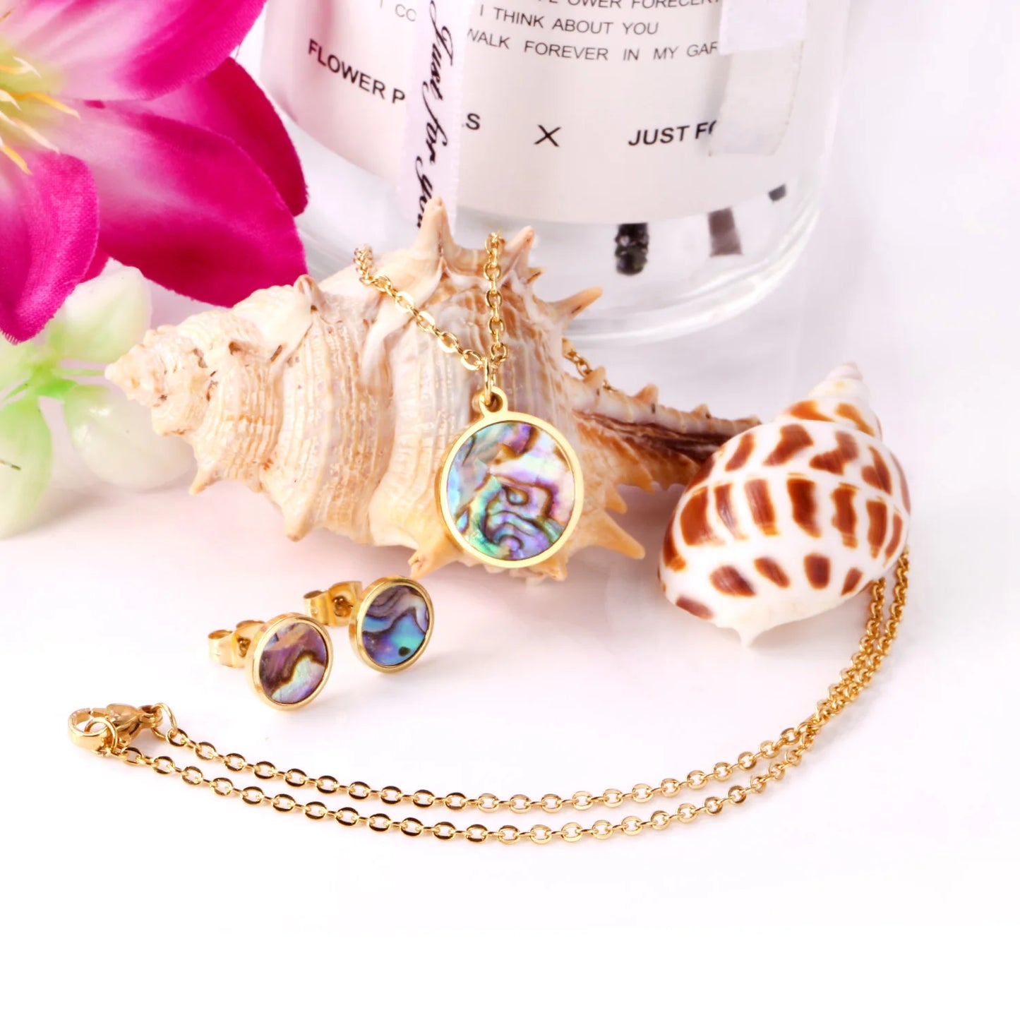 LUXUSTEEL- Collier Pendentif Rond pour Femme et Fille