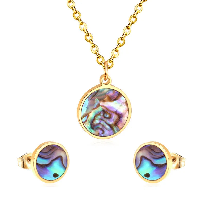 LUXUSTEEL- Collier Pendentif Rond pour Femme et Fille