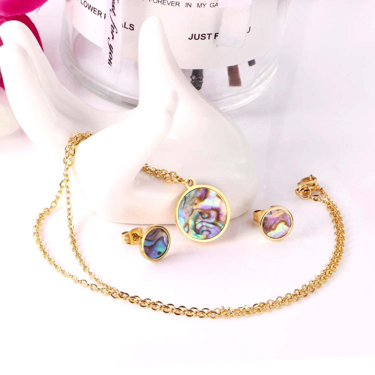 LUXUSTEEL- Collier Pendentif Rond pour Femme et Fille