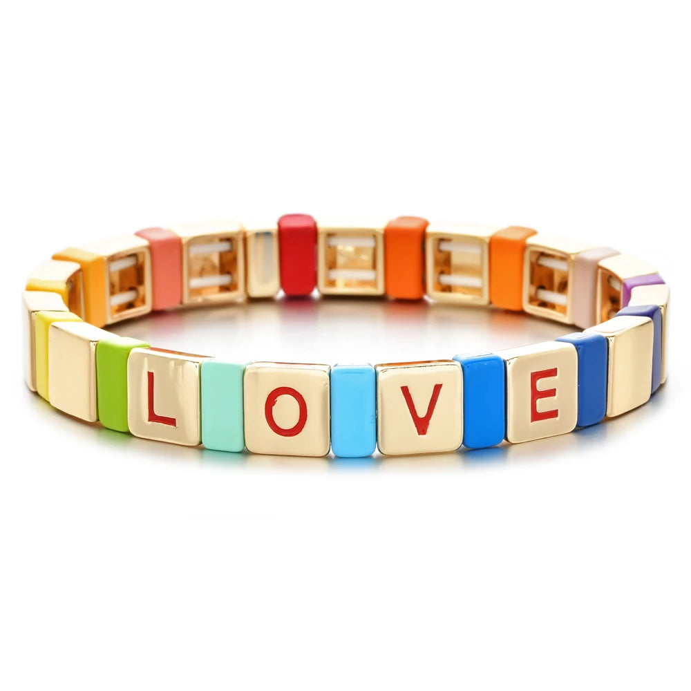 Bracelet bohème arc-en-ciel coloré pour femme