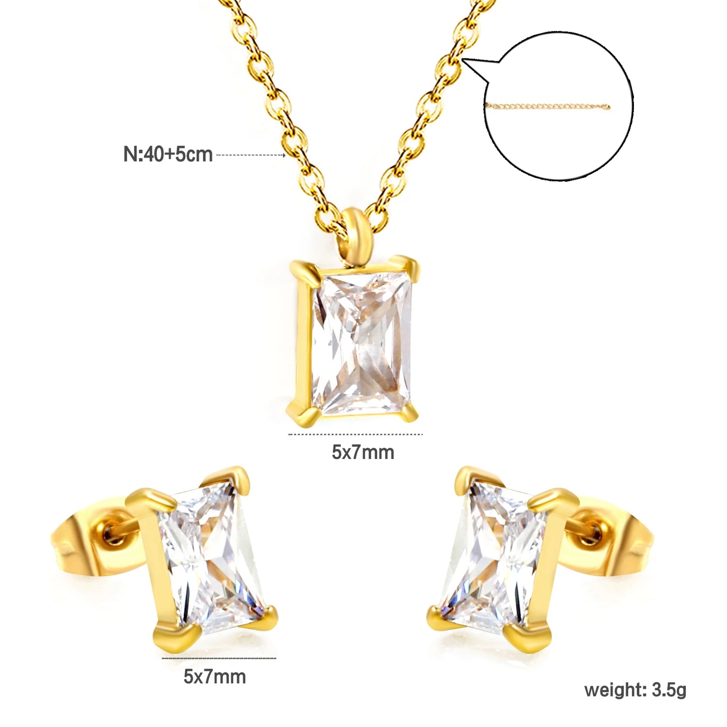 LUXUSTEEL-Bijoux en Forme d'Étoile et de Fleur Cubique