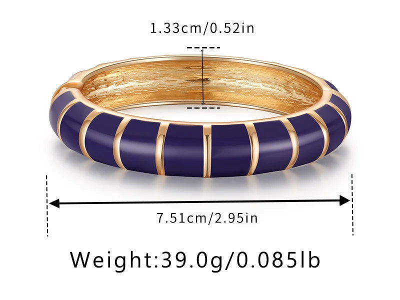 Bracelets en métal émaillé multicolore pour femmes