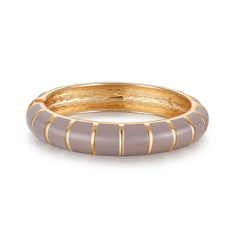 Bracelets en métal émaillé multicolore pour femmes