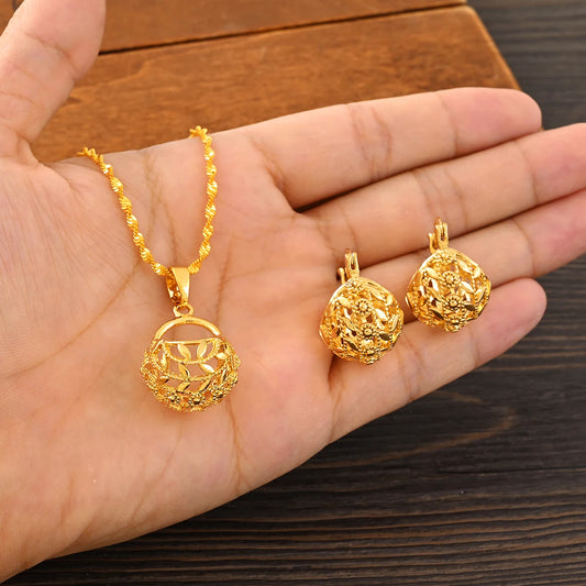 Ensemble de bijoux plaqué or 18 Karats pour femmes et filles