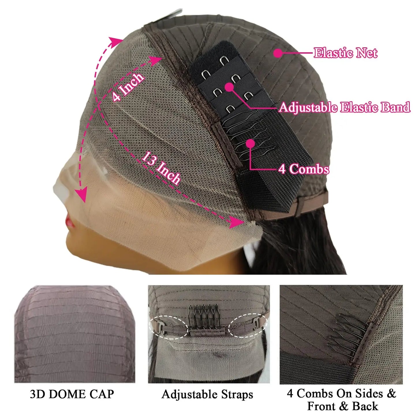 Cheveux humains droite Bob perruques