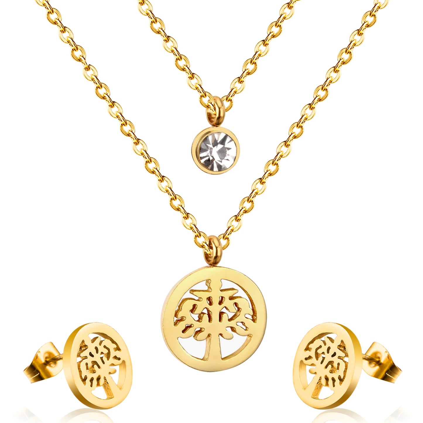 LUXUSTEEL-Bijoux en Forme d'Étoile et de Fleur Cubique