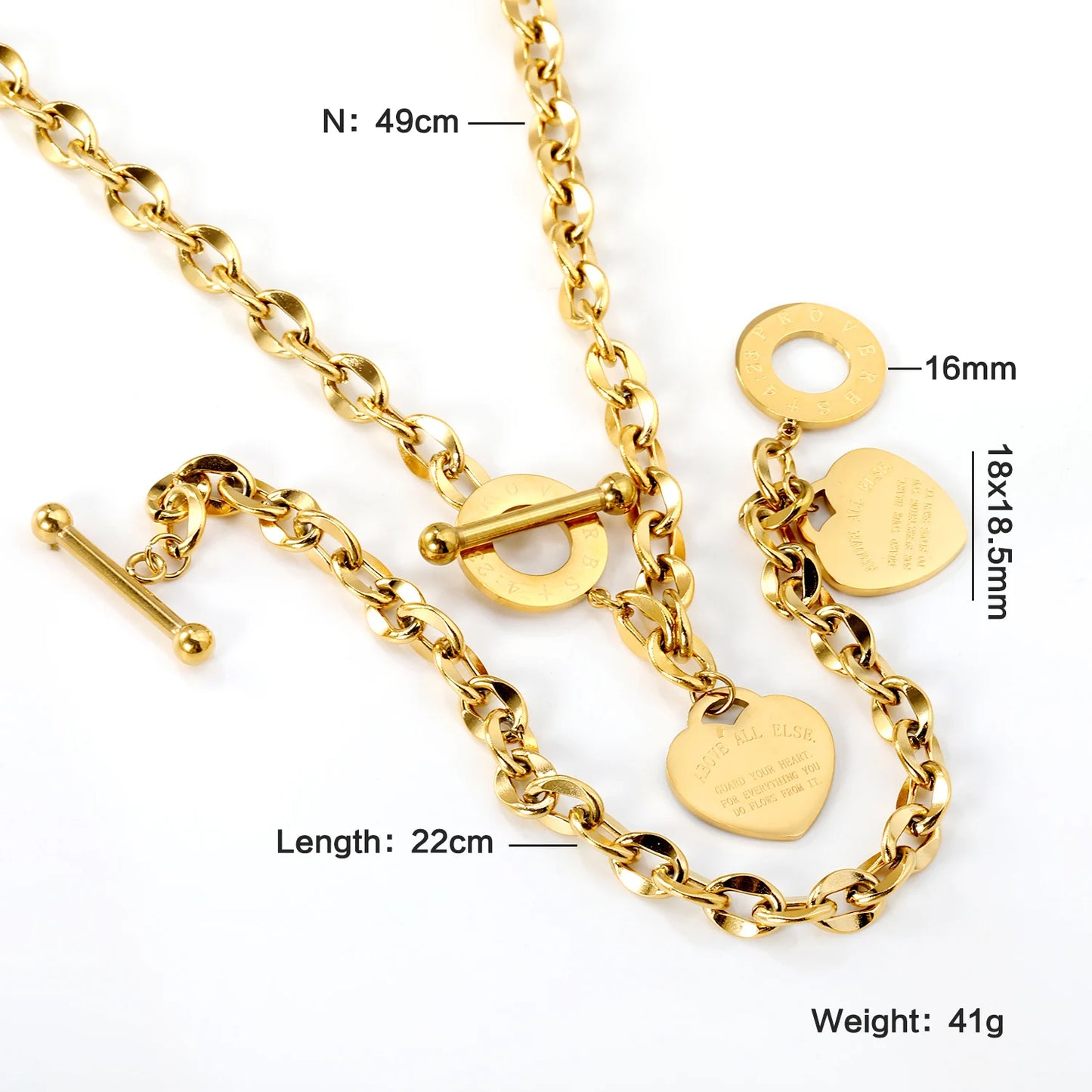 LUXUSTEEL ensemble bijoux.