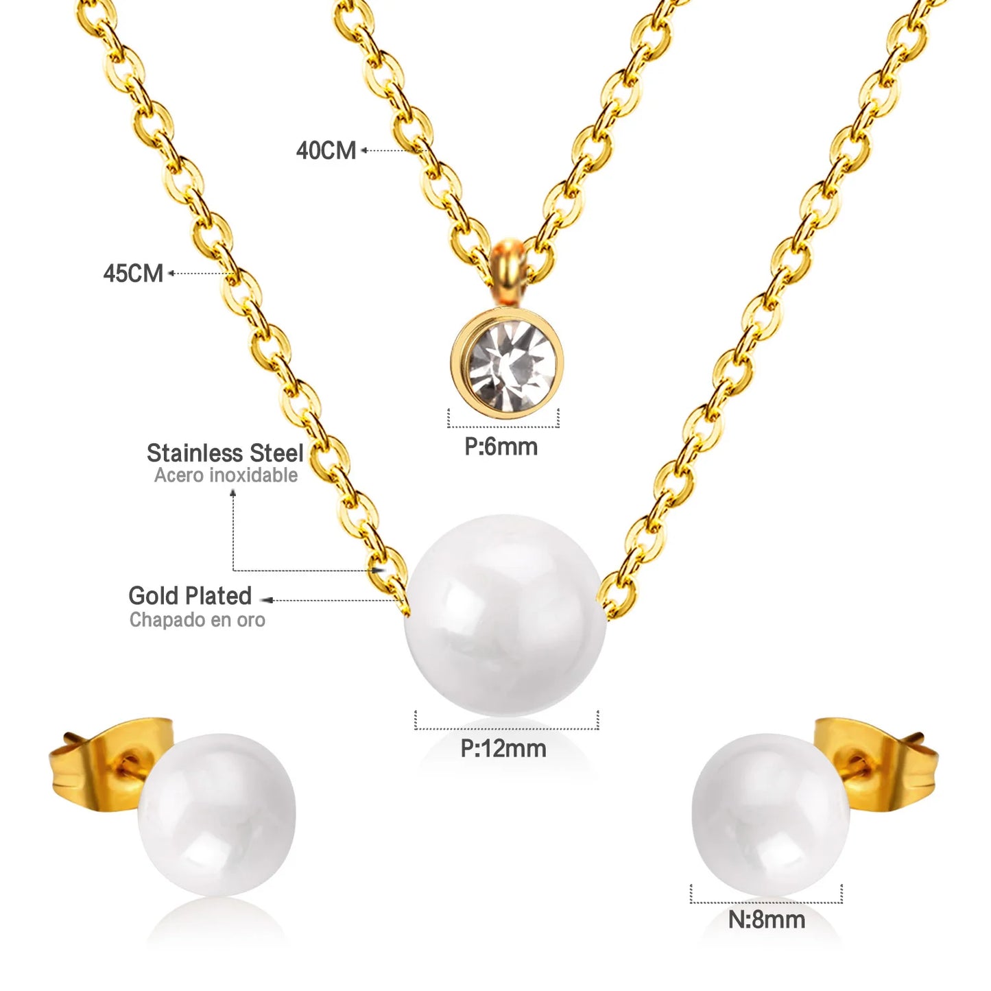 LUXUSTEEL-Bijoux en Forme d'Étoile et de Fleur Cubique