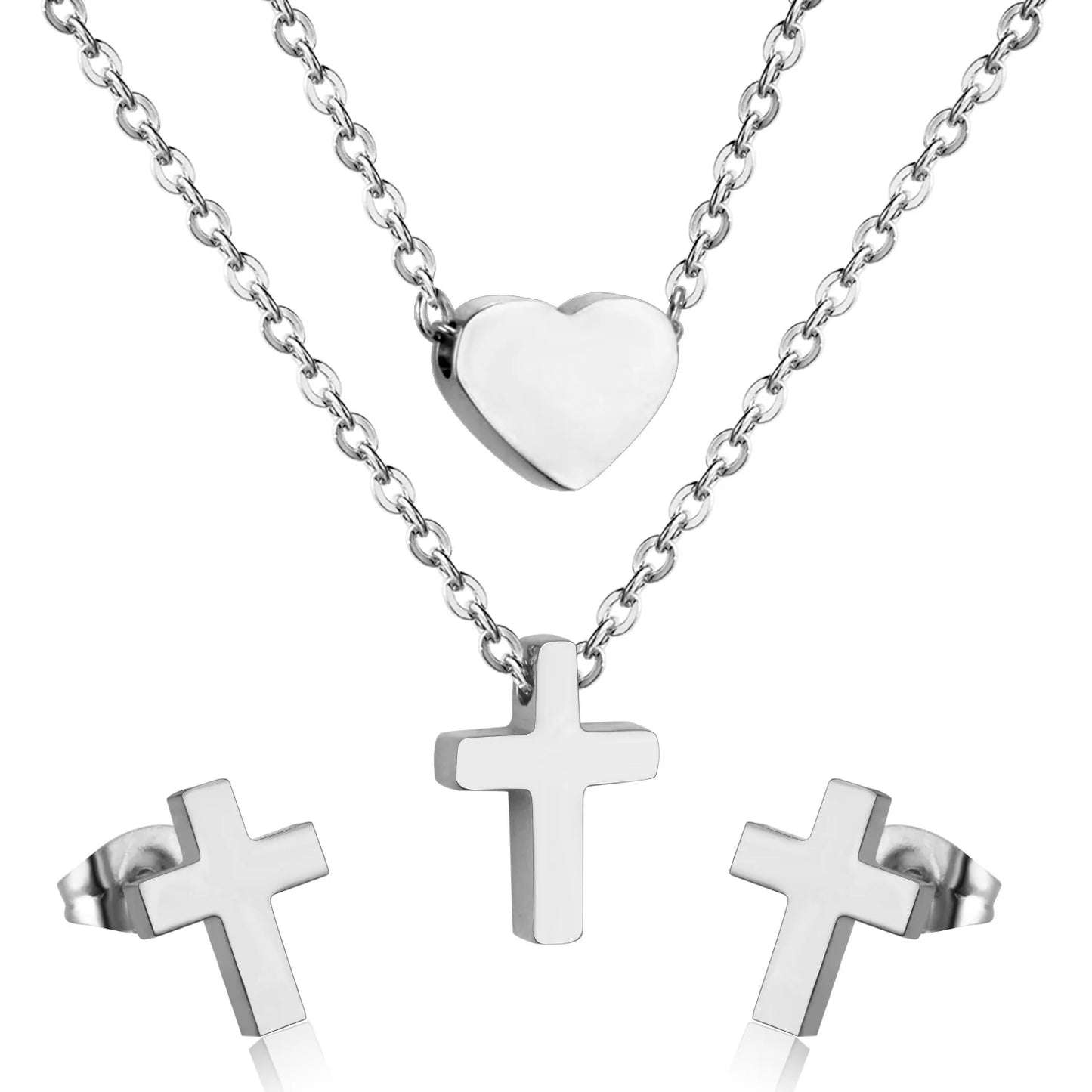 LUXUSTEEL-Bijoux en Forme d'Étoile et de Fleur Cubique
