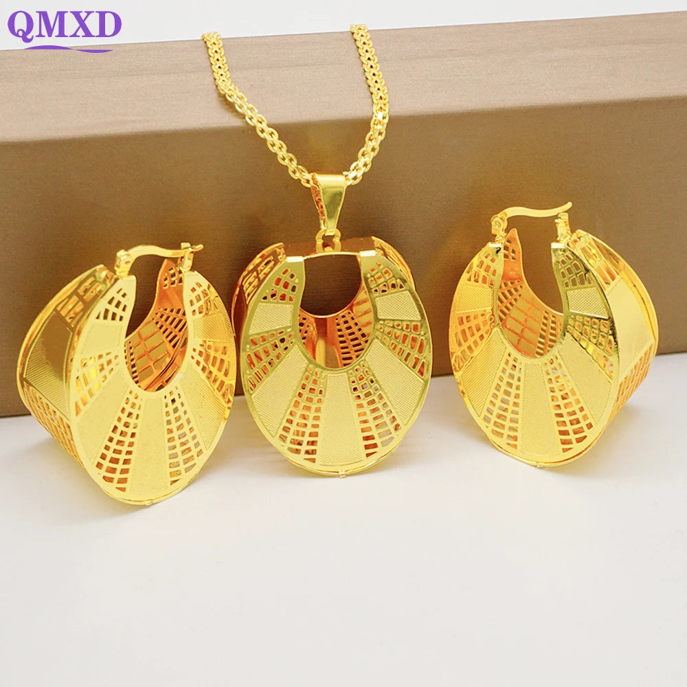 Ensemble de bijoux de dubaï, couleur or pour femmes