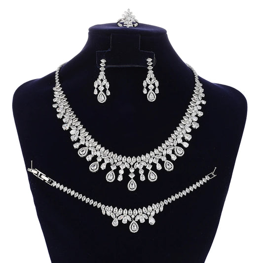 HADIYANA-Ensemble de Bijoux Rétro Simple pour Femme