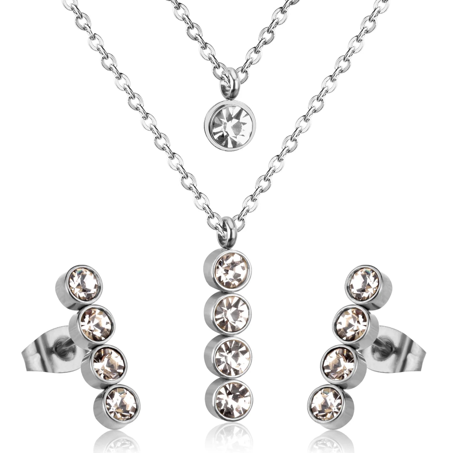 LUXUSTEEL-Bijoux en Forme d'Étoile et de Fleur Cubique