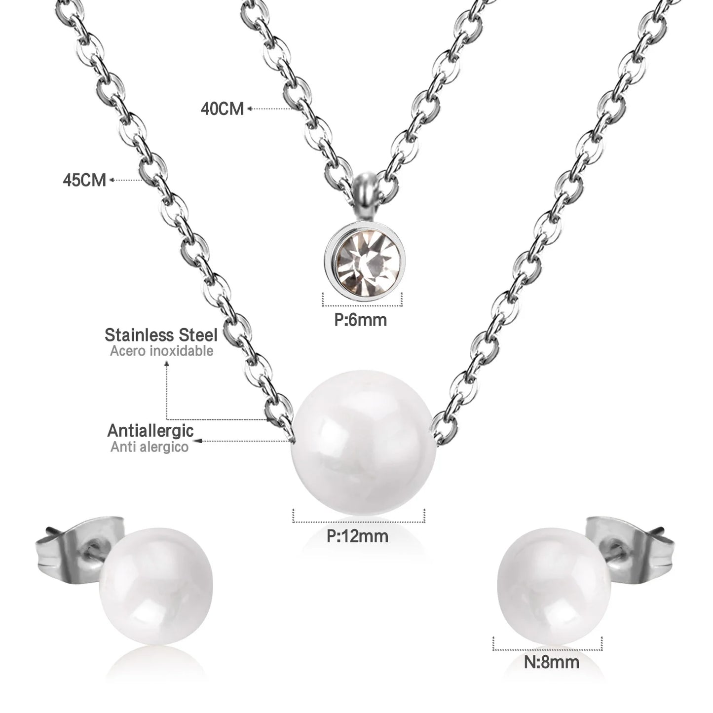 LUXUSTEEL-Bijoux en Forme d'Étoile et de Fleur Cubique