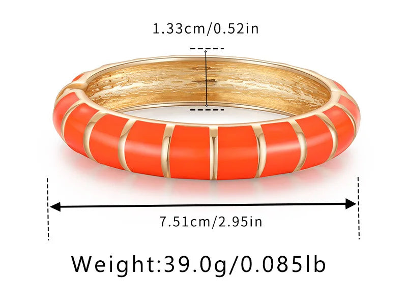 Bracelets en métal émaillé multicolore pour femmes