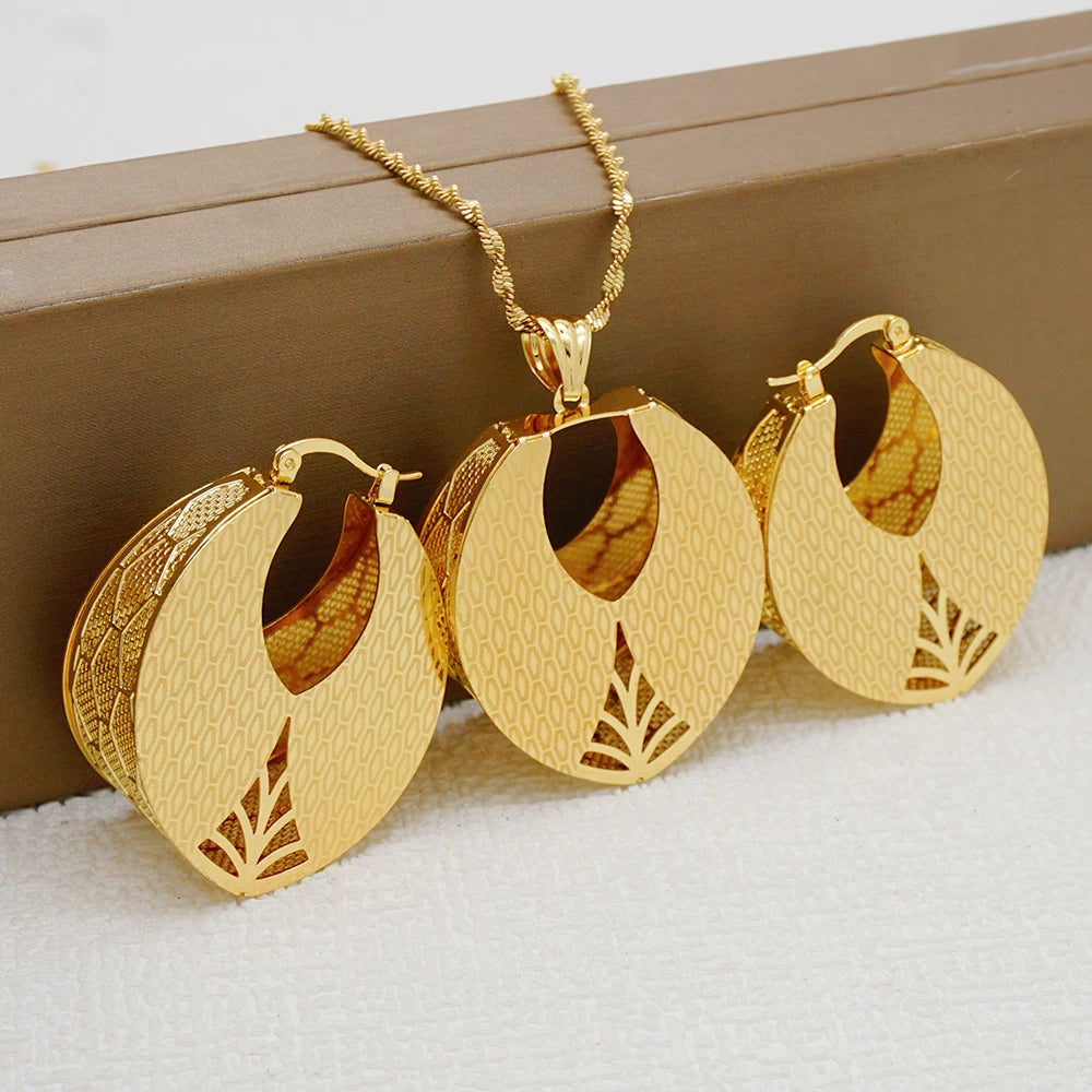 Ensemble de bijoux de dubaï, couleur or pour femmes