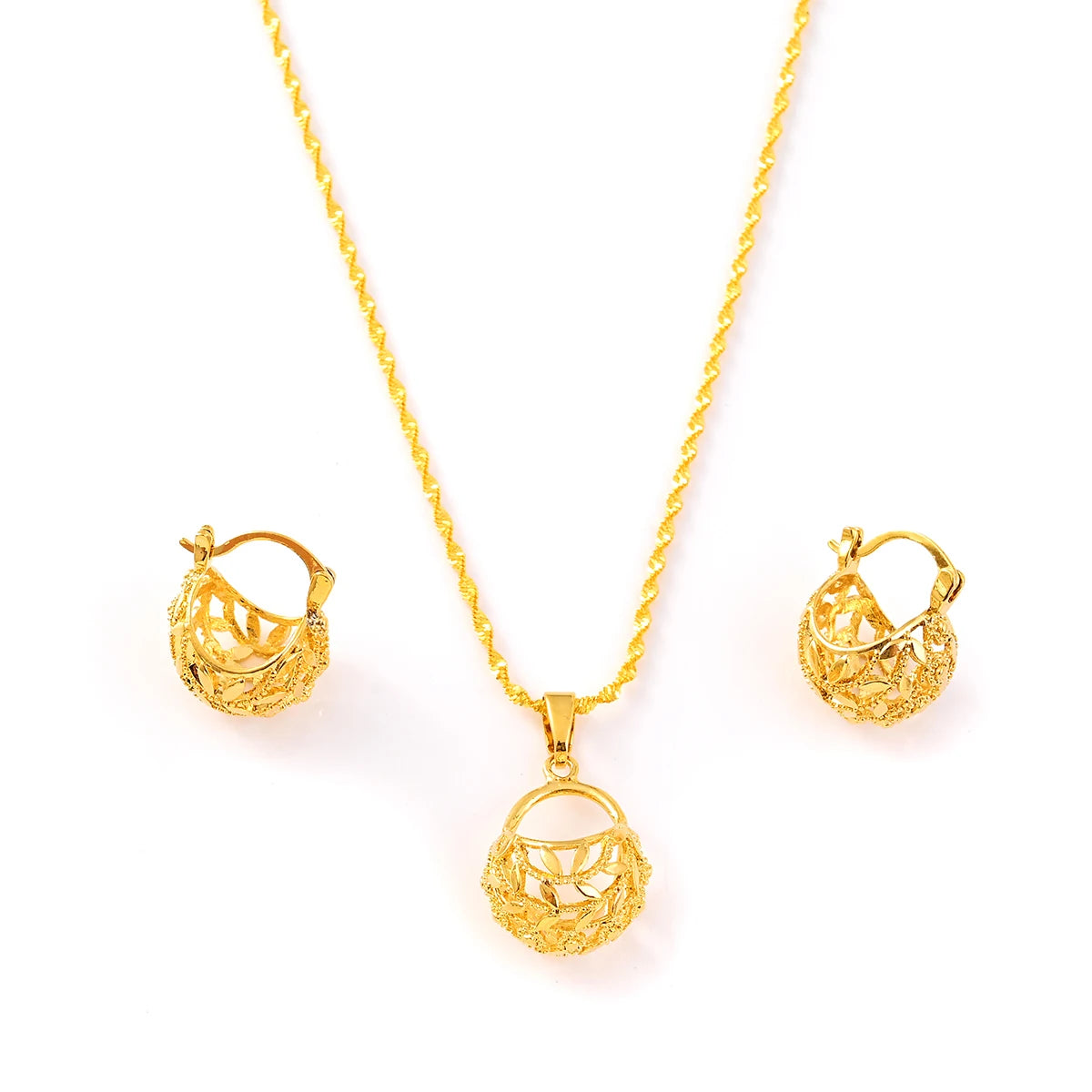 Ensemble de bijoux plaqué or 18 Karats pour femmes et filles