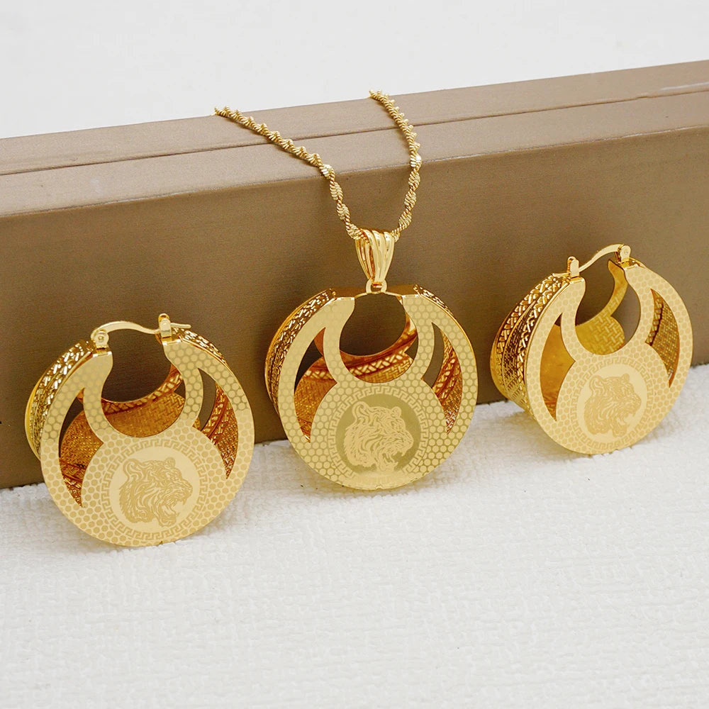 Ensemble de bijoux de dubaï, couleur or pour femmes