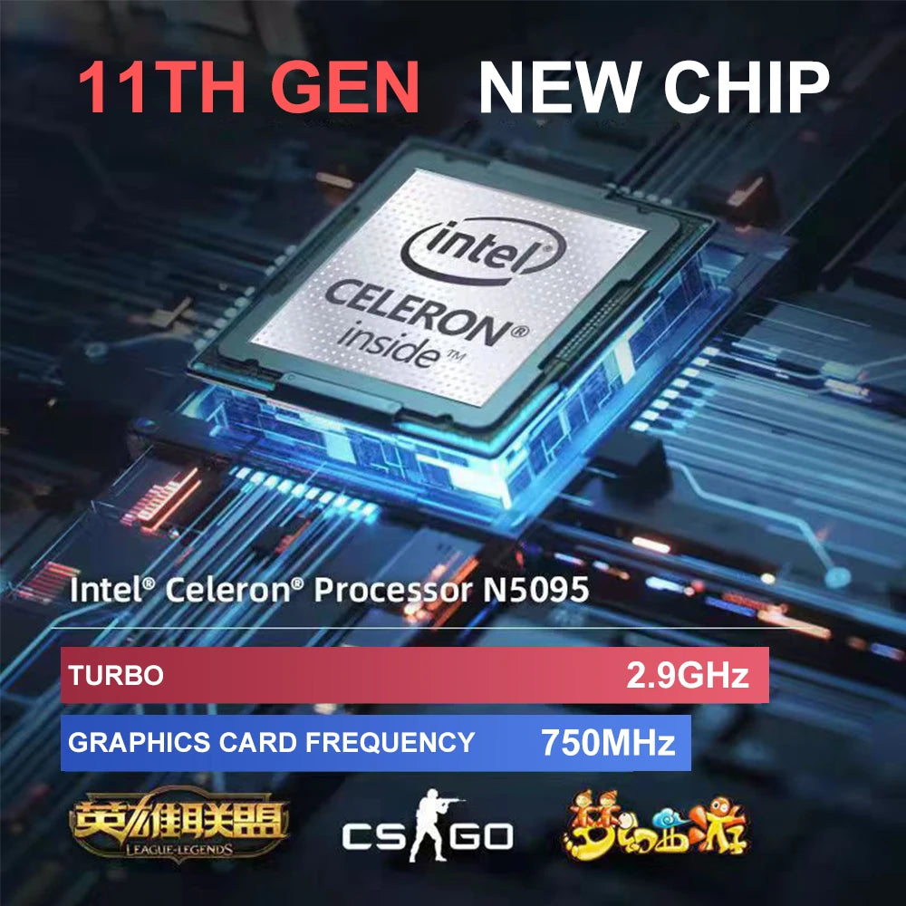 QMDZ-Ordinateur portable Intel Celeron N5095