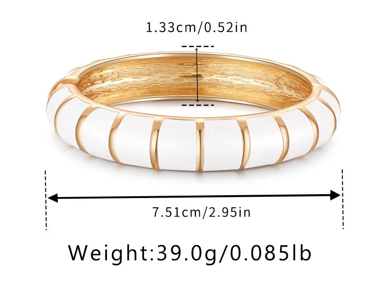 Bracelets en métal émaillé multicolore pour femmes