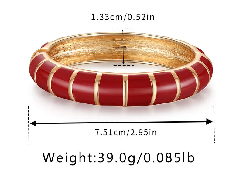Bracelets en métal émaillé multicolore pour femmes
