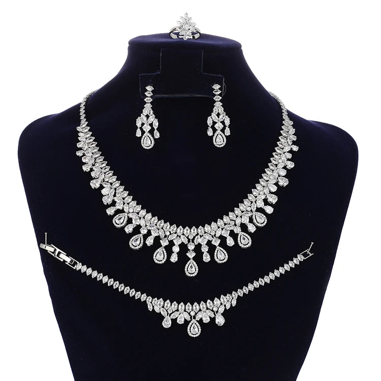 HADIYANA-Ensemble de Bijoux Rétro Simple pour Femme