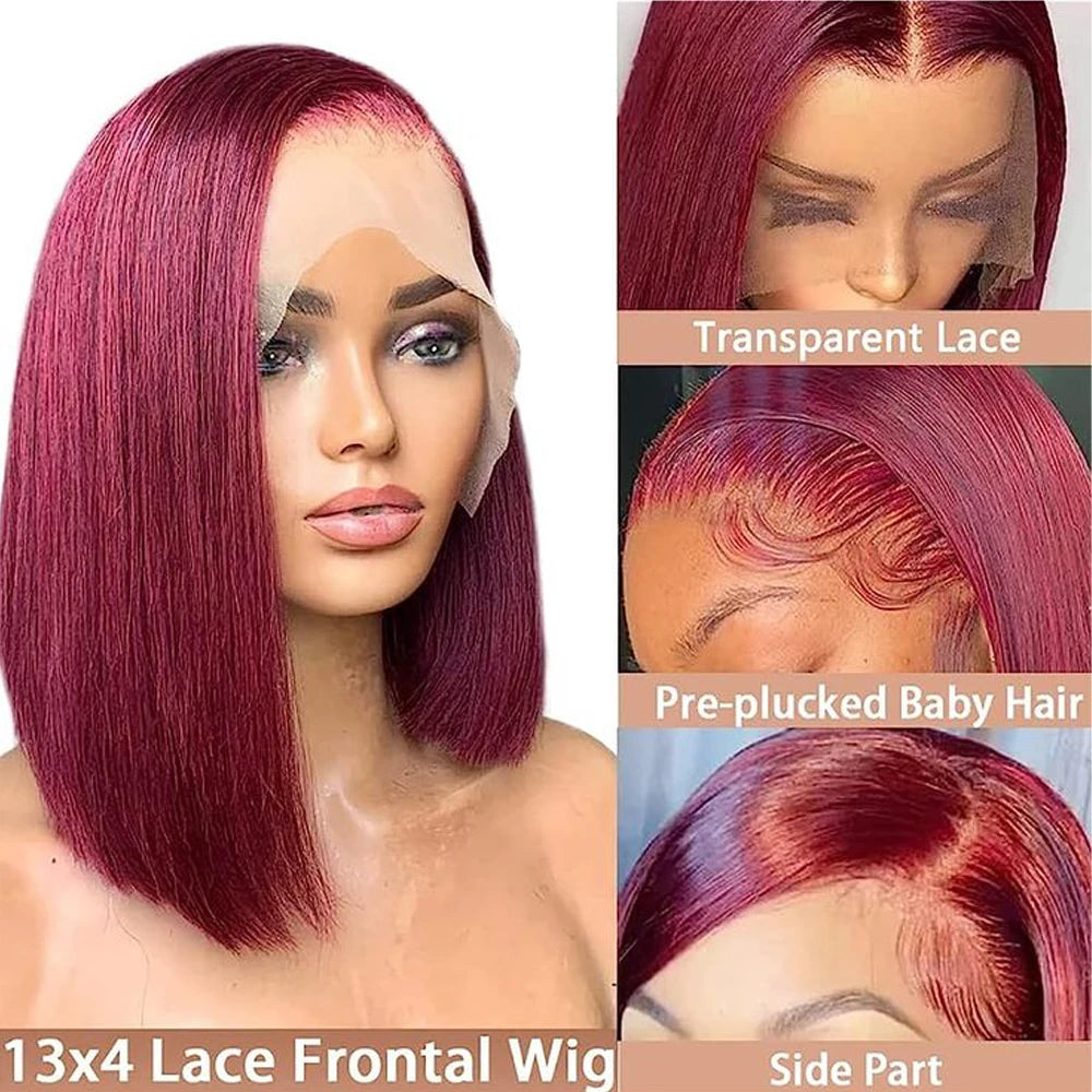 Cheveux humains droite Bob perruques