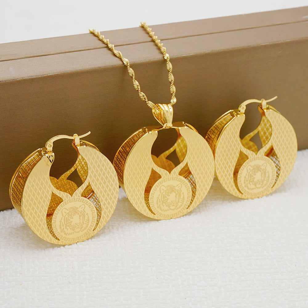 Ensemble de bijoux de dubaï, couleur or pour femmes