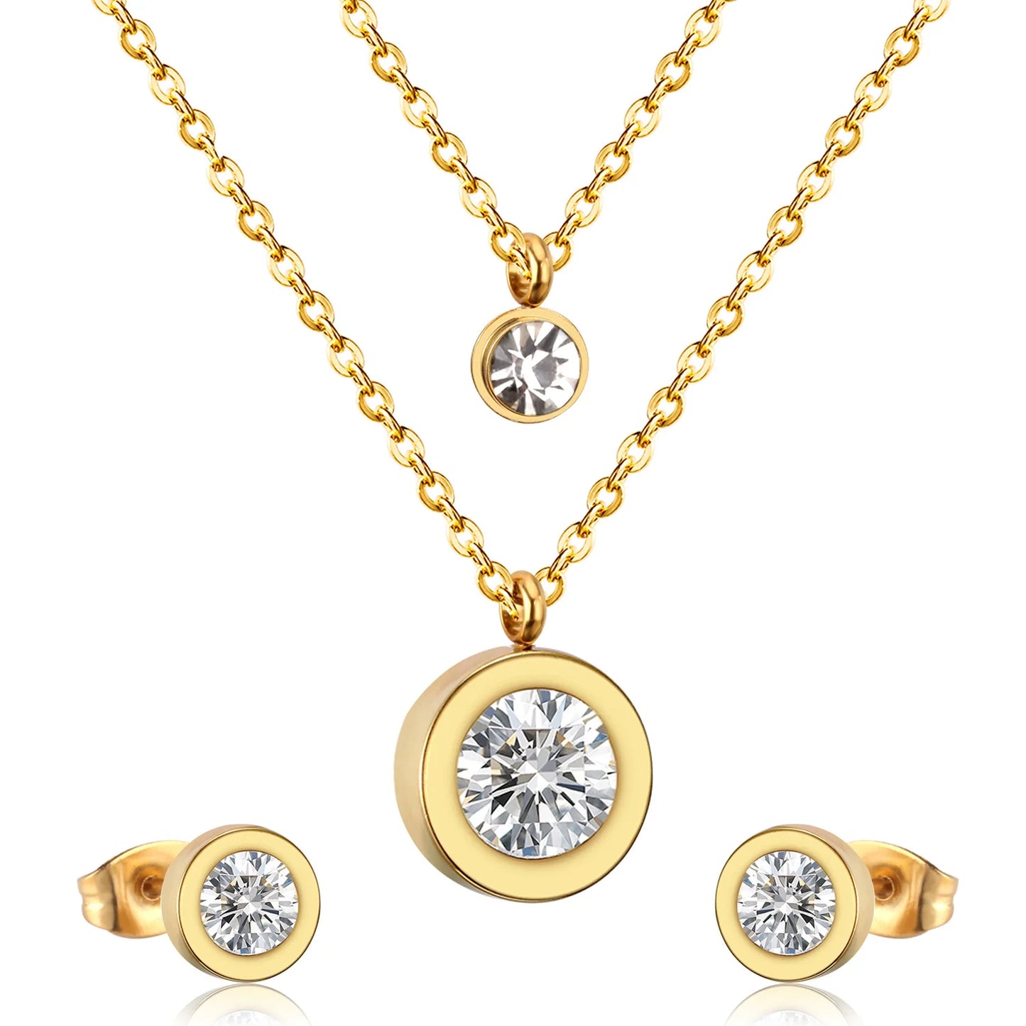 LUXUSTEEL-Bijoux en Forme d'Étoile et de Fleur Cubique