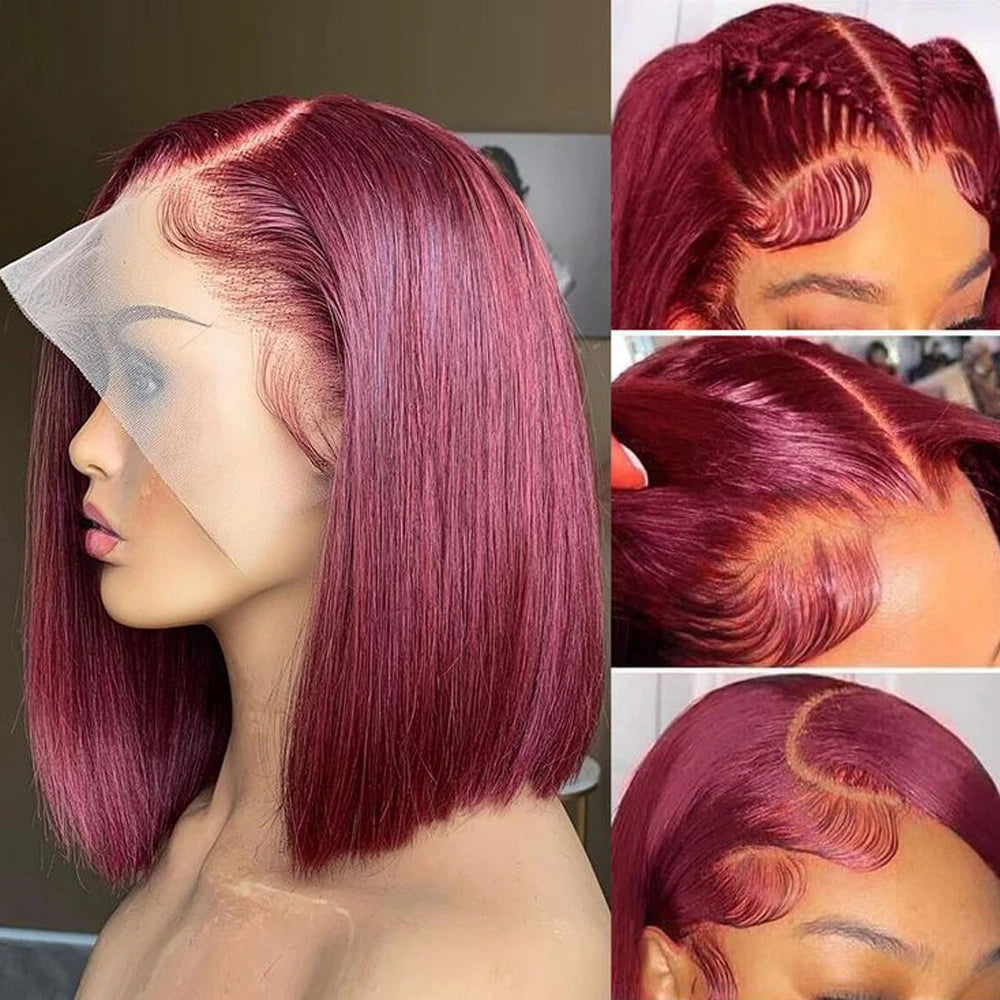 Cheveux humains droite Bob perruques