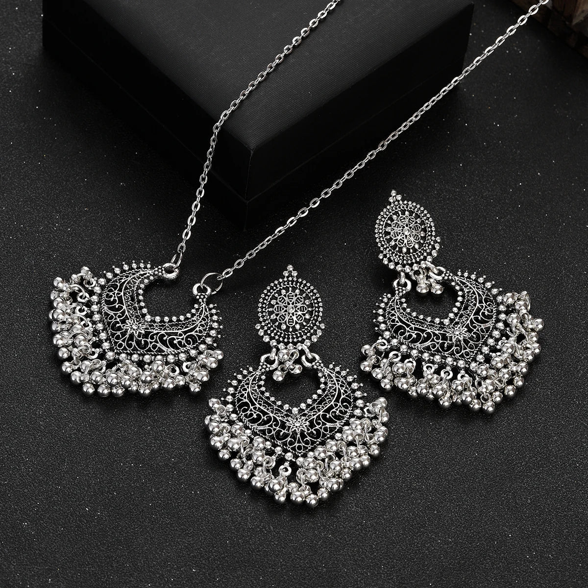Ensemble de bijoux indiens plaqués or et perles pour femmes,