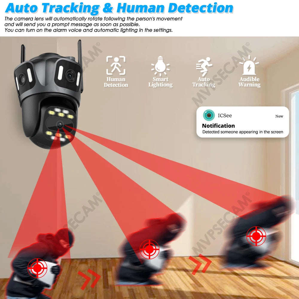 ICSee-Caméra de surveillance extérieure sans fil