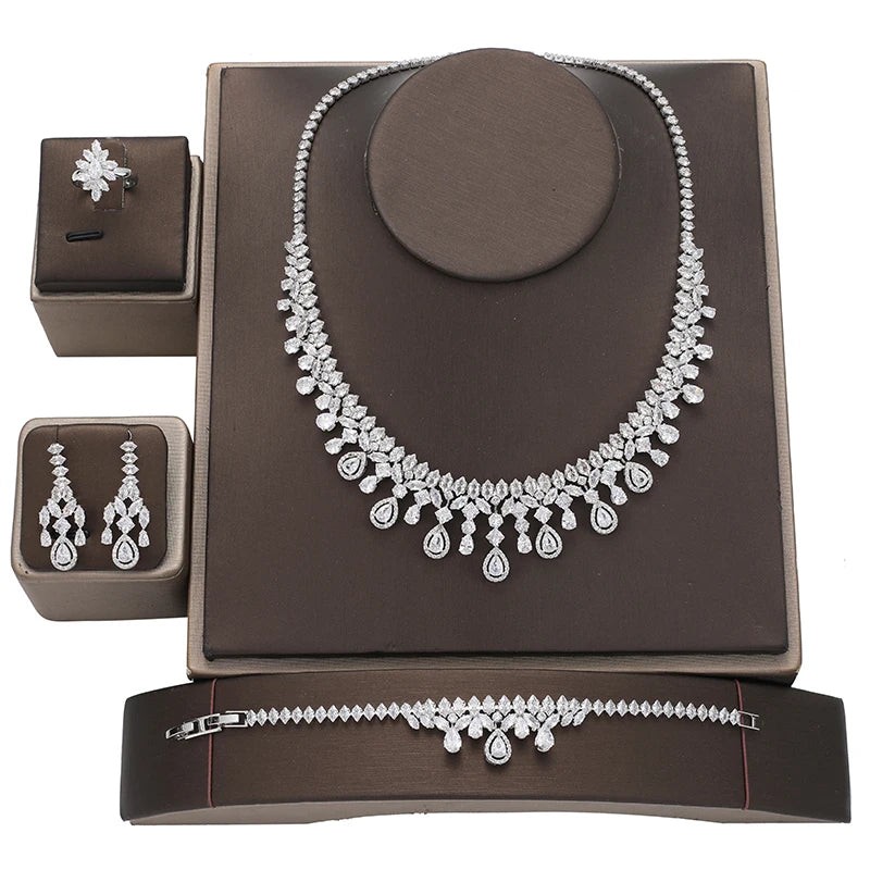 HADIYANA-Ensemble de Bijoux Rétro Simple pour Femme