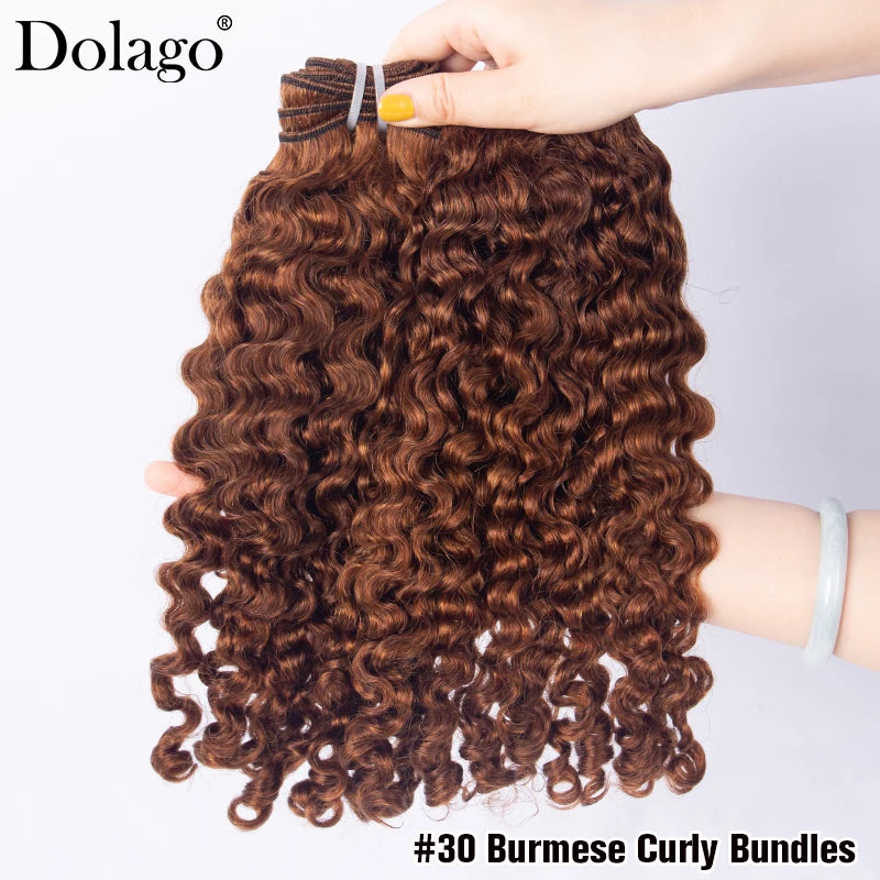 Paquets de cheveux bouclés birmans