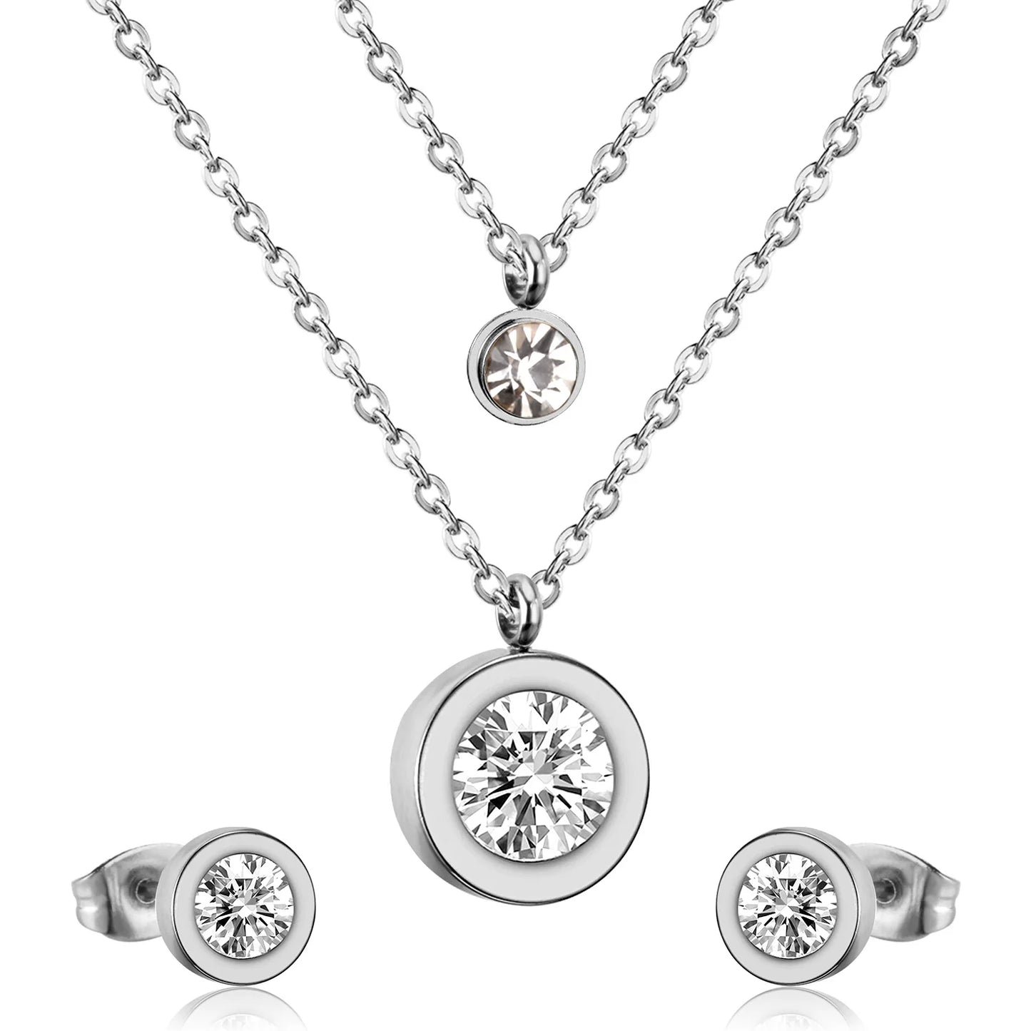 LUXUSTEEL-Bijoux en Forme d'Étoile et de Fleur Cubique