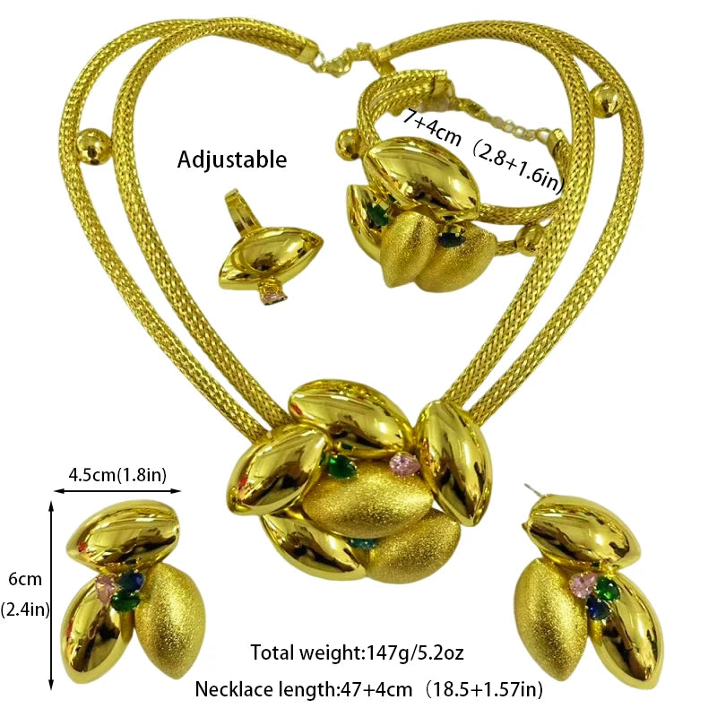 Ensemble de bijoux couleur or dubaï pour mariée