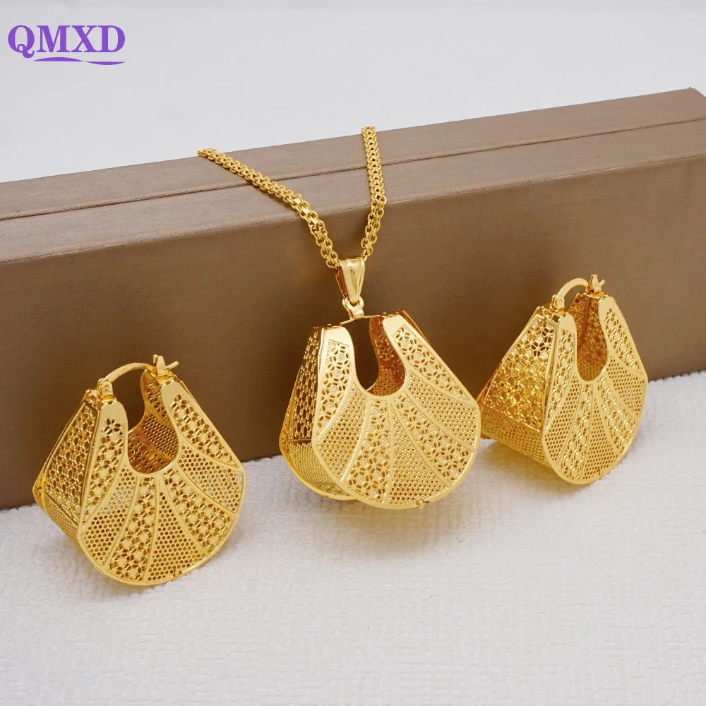 Ensemble de bijoux de dubaï, couleur or pour femmes