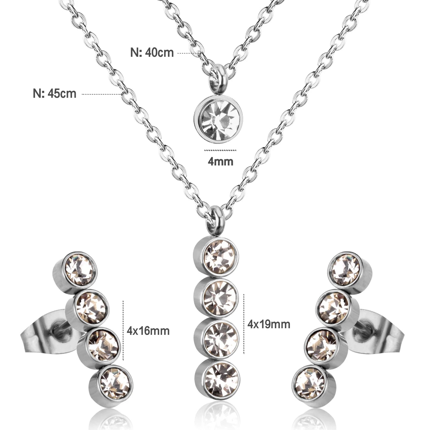LUXUSTEEL-Bijoux en Forme d'Étoile et de Fleur Cubique