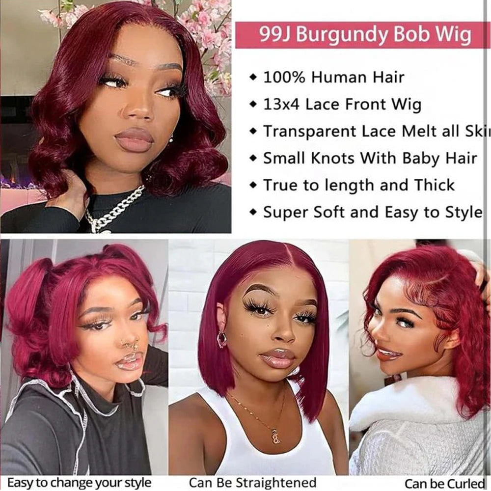 Cheveux humains droite Bob perruques