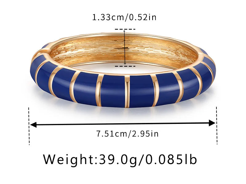 Bracelets en métal émaillé multicolore pour femmes