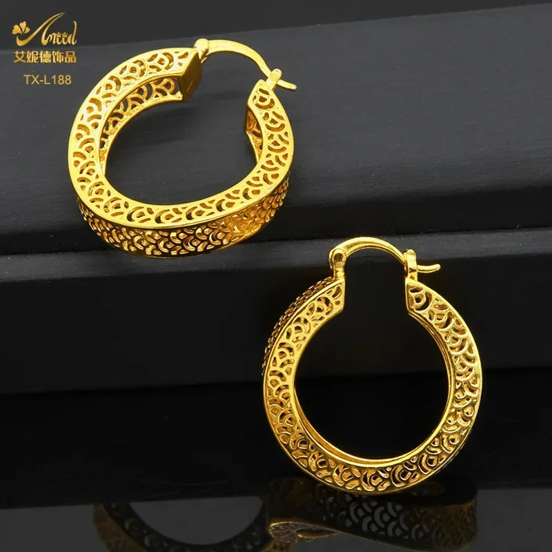 Ensemble de bijoux deux pièces en cuivre plaqué or 24 carats
