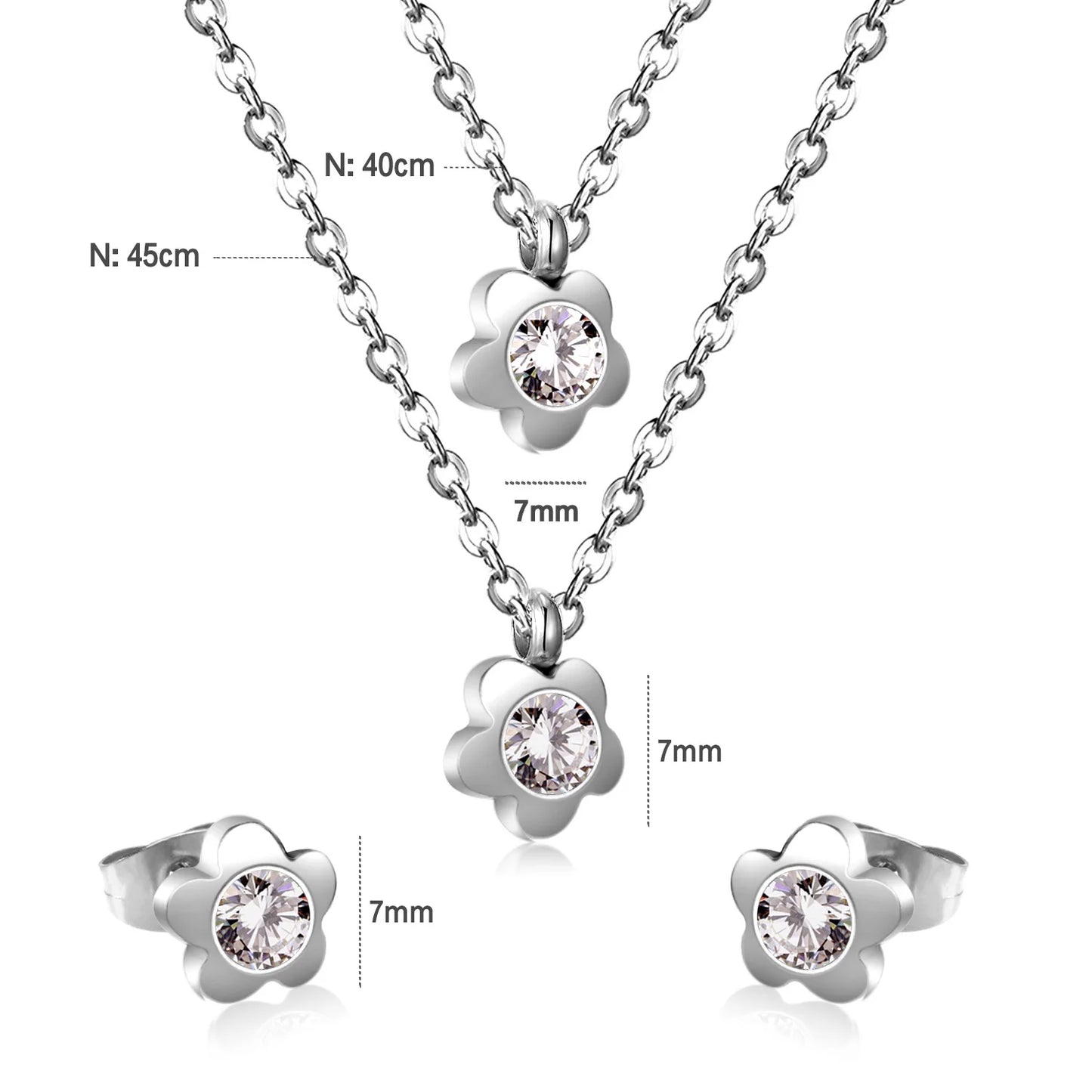 LUXUSTEEL-Bijoux en Forme d'Étoile et de Fleur Cubique