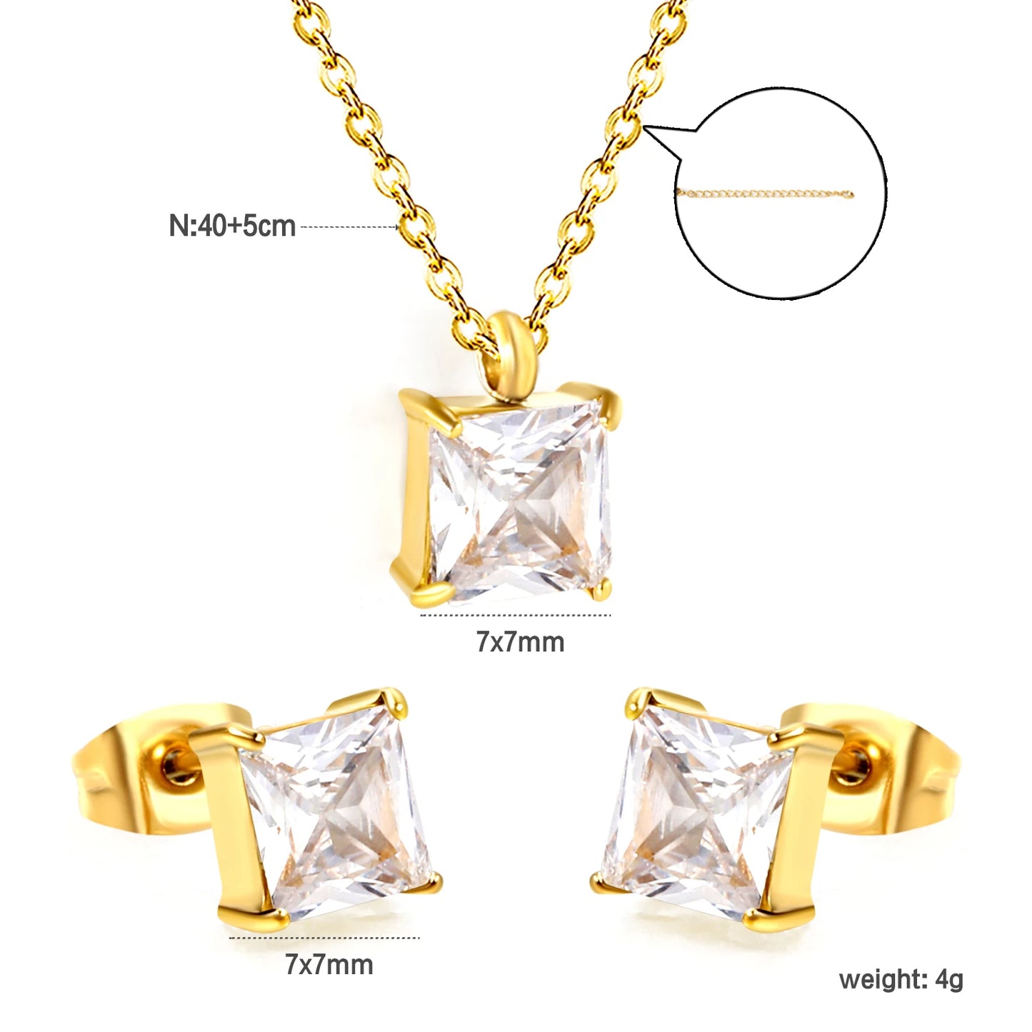 LUXUSTEEL-Bijoux en Forme d'Étoile et de Fleur Cubique