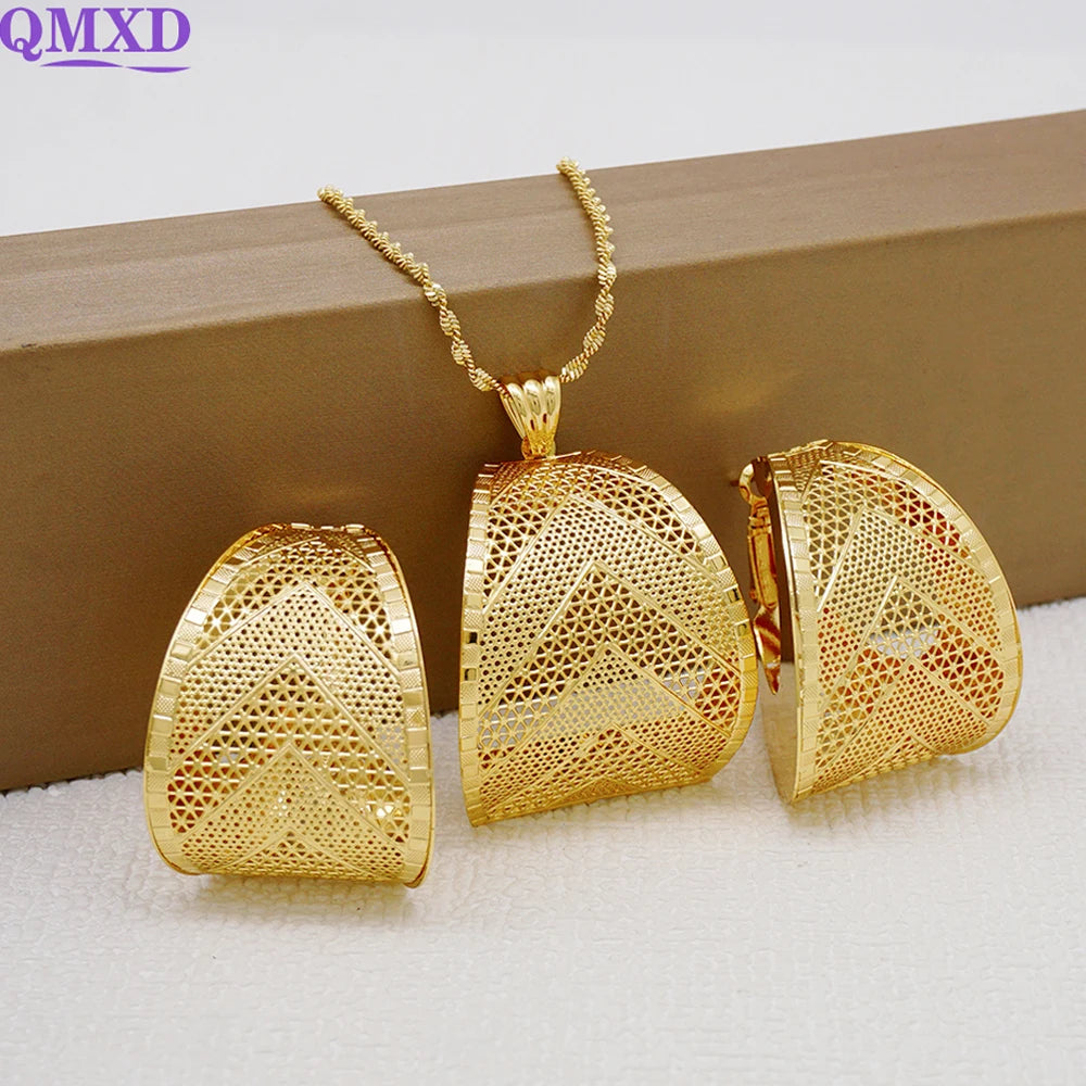 Ensemble de bijoux de dubaï, couleur or pour femmes