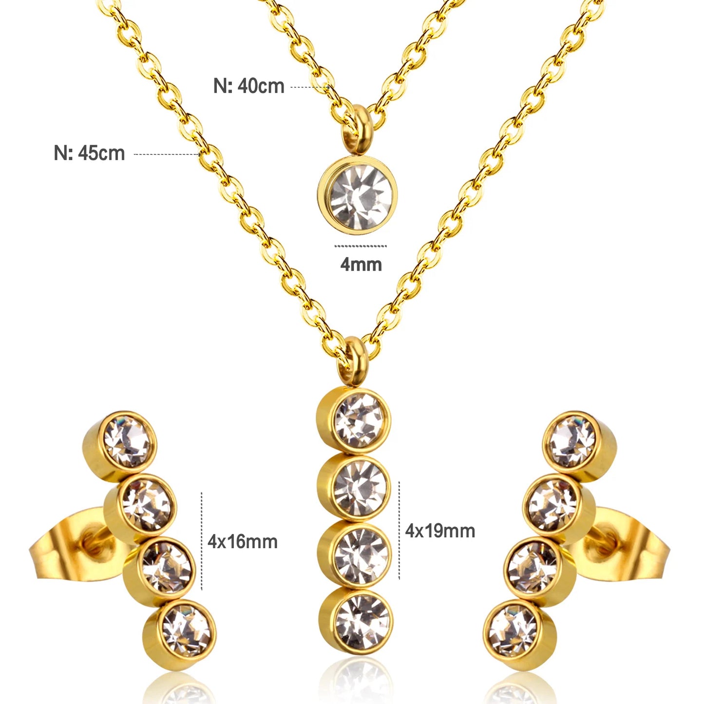 LUXUSTEEL-Bijoux en Forme d'Étoile et de Fleur Cubique